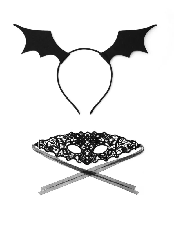 Halloween Bat Guipure Lace Headband sold by Bloomchic
