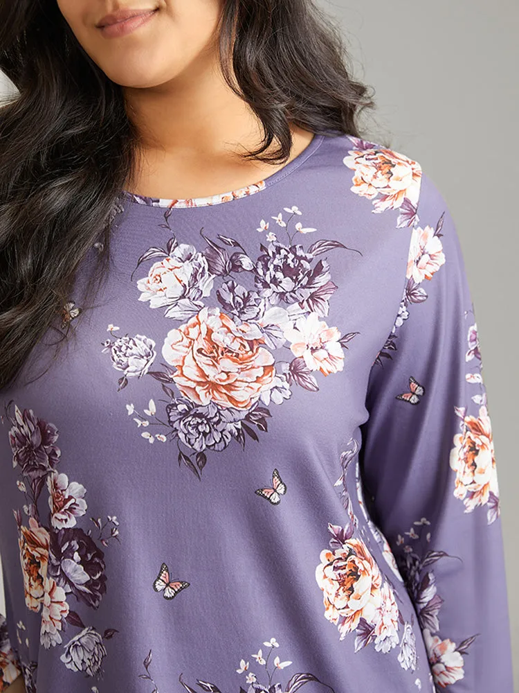 Floral Print Long Sleeve Sleep Top sold by Bloomchic product image thumbnail 4