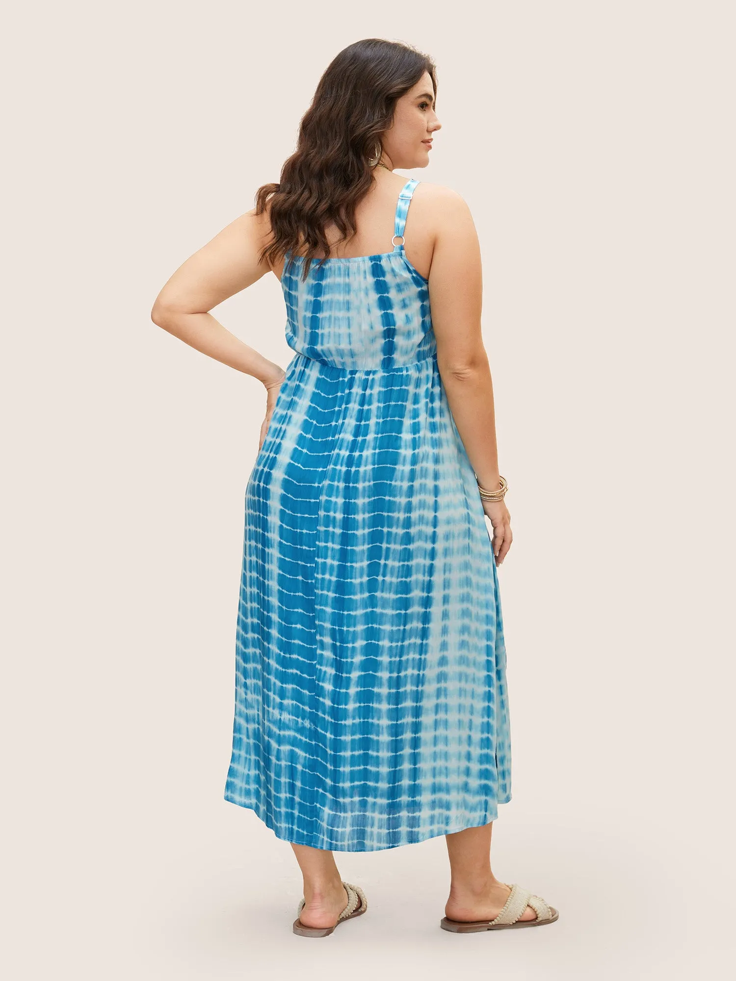 Tie Dye Split Hem Maxi Cami Dress sold by Bloomchic product image thumbnail 4