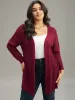 Plain Cable Knit Eyelet Open Front Cardigan sold by Bloomchic
