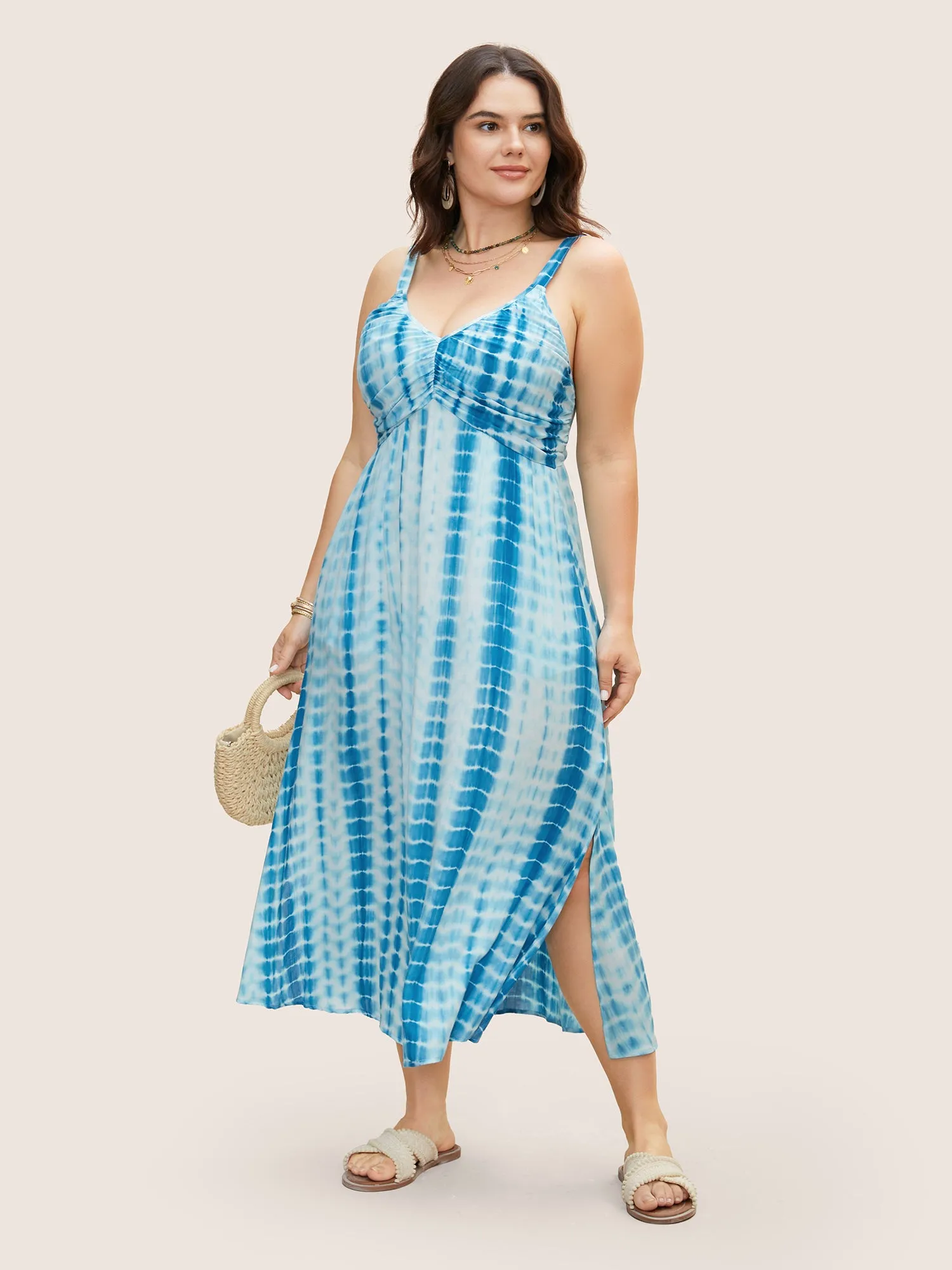 Tie Dye Split Hem Maxi Cami Dress sold by Bloomchic product image thumbnail 2