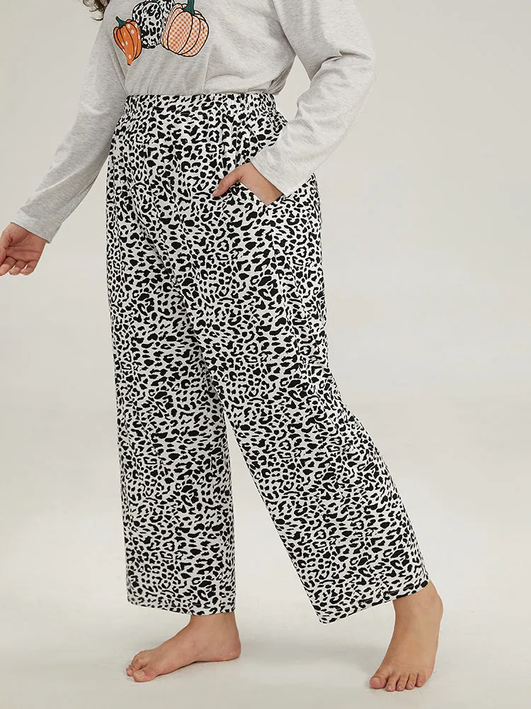 Halloween Leopard Print Elastic Waist Sleep Pants sold by Bloomchic product image thumbnail 3