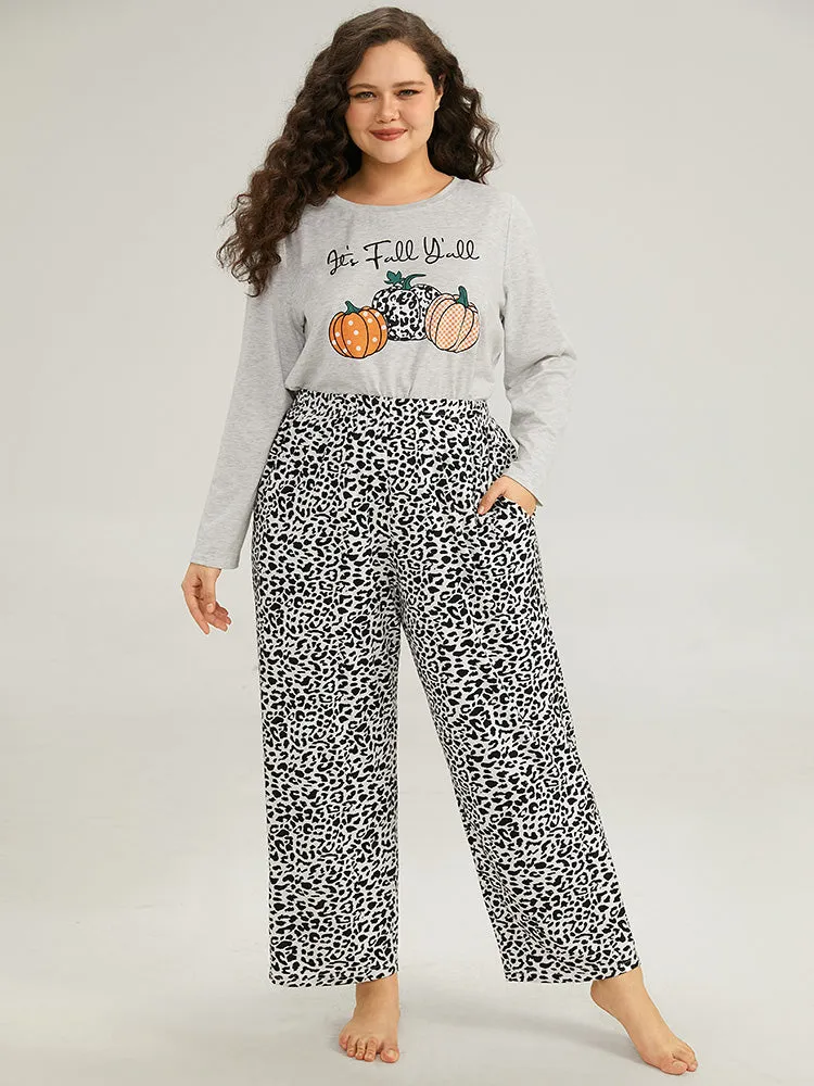 Halloween Leopard Print Elastic Waist Sleep Pants sold by Bloomchic product image thumbnail 4