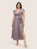 Ditsy Floral Wrap Ruffle Cap Sleeve Split Hem Dress sold by Bloomchic