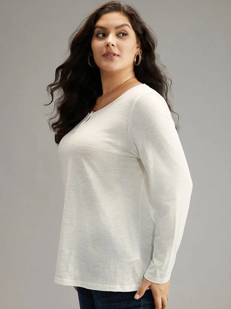 Cotton Solid Button Up Crew Neck T-shirt sold by Bloomchic product image thumbnail 5