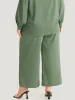 Solid Straight Leg Elastic Waist Woven Pants sold by Bloomchic