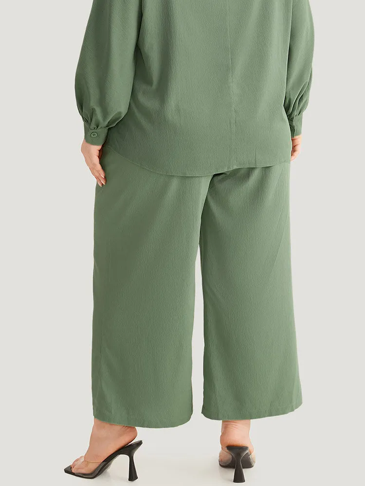 Solid Straight Leg Elastic Waist Woven Pants sold by Bloomchic product image thumbnail 4