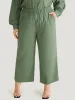 Solid Straight Leg Elastic Waist Woven Pants sold by Bloomchic
