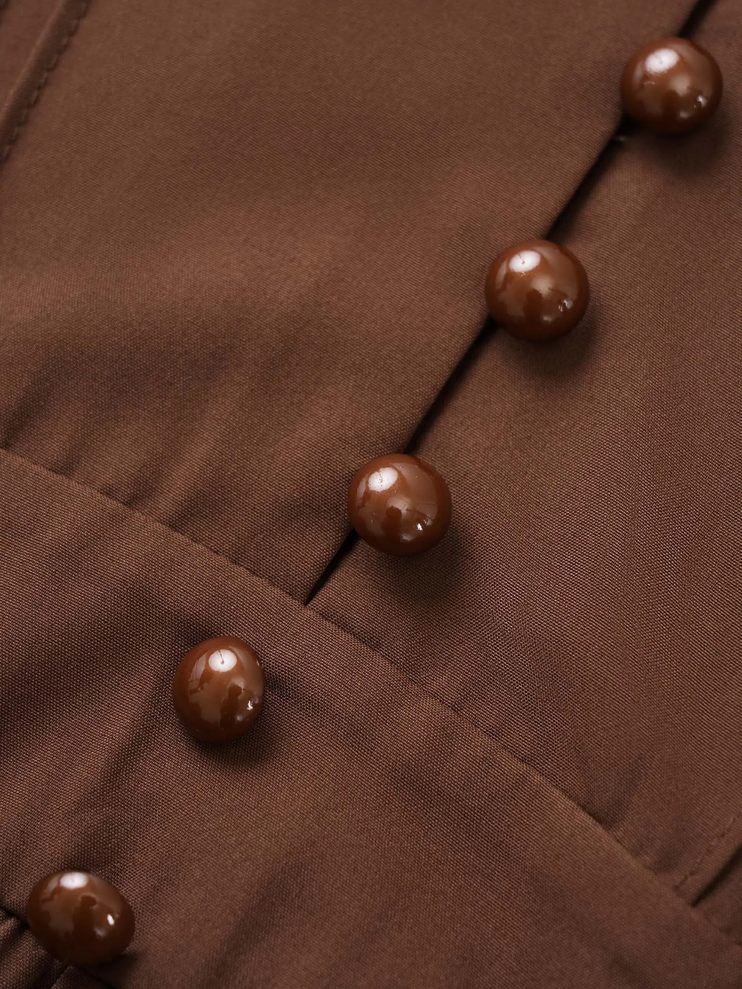 Solid Pleated Button Detail Lantern Sleeve Dress sold by Bloomchic product image thumbnail 5