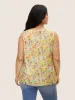 Floral Pleated Button Detail Tank Top sold by Bloomchic