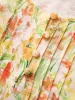 Floral Pleated Button Detail Tank Top sold by Bloomchic