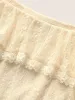 Crochet Lace Mesh Drawstring Cap Sleeve Dress sold by Bloomchic