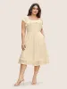 Crochet Lace Mesh Drawstring Cap Sleeve Dress sold by Bloomchic