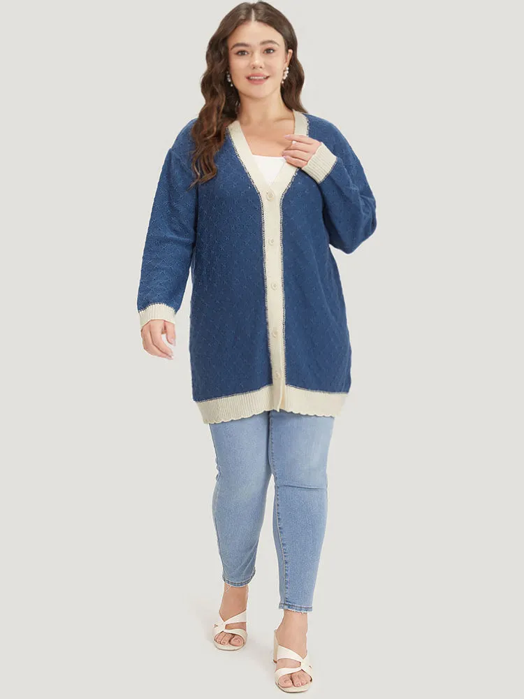 Two Tone Textured Button Through Cardigan sold by Bloomchic product image thumbnail 4