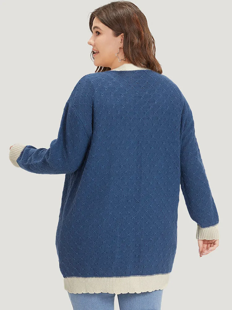 Two Tone Textured Button Through Cardigan sold by Bloomchic product image thumbnail 2