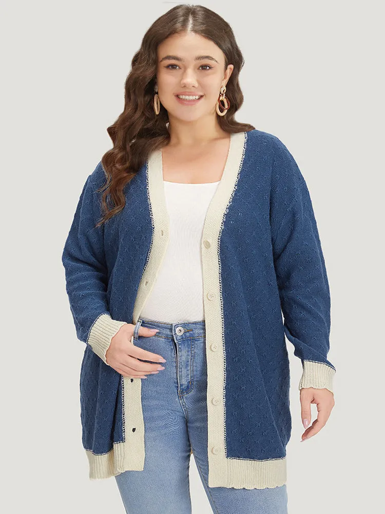 Two Tone Textured Button Through Cardigan sold by Bloomchic product image thumbnail 3
