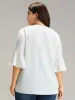 Bandana Patchwork Tassel Trim Flutter Sleeve Blouse sold by Bloomchic