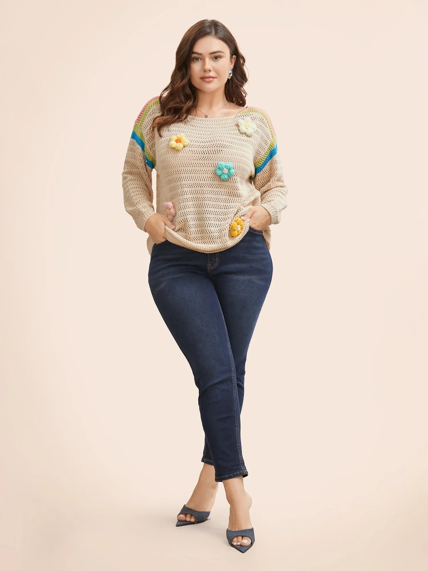 Colored Stereo Flower Design Pullover sold by Bloomchic product image thumbnail 4
