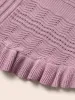 Plain Textured Patchwork Ruffle Trim Cardigan sold by Bloomchic