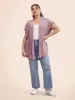 Plain Textured Patchwork Ruffle Trim Cardigan sold by Bloomchic