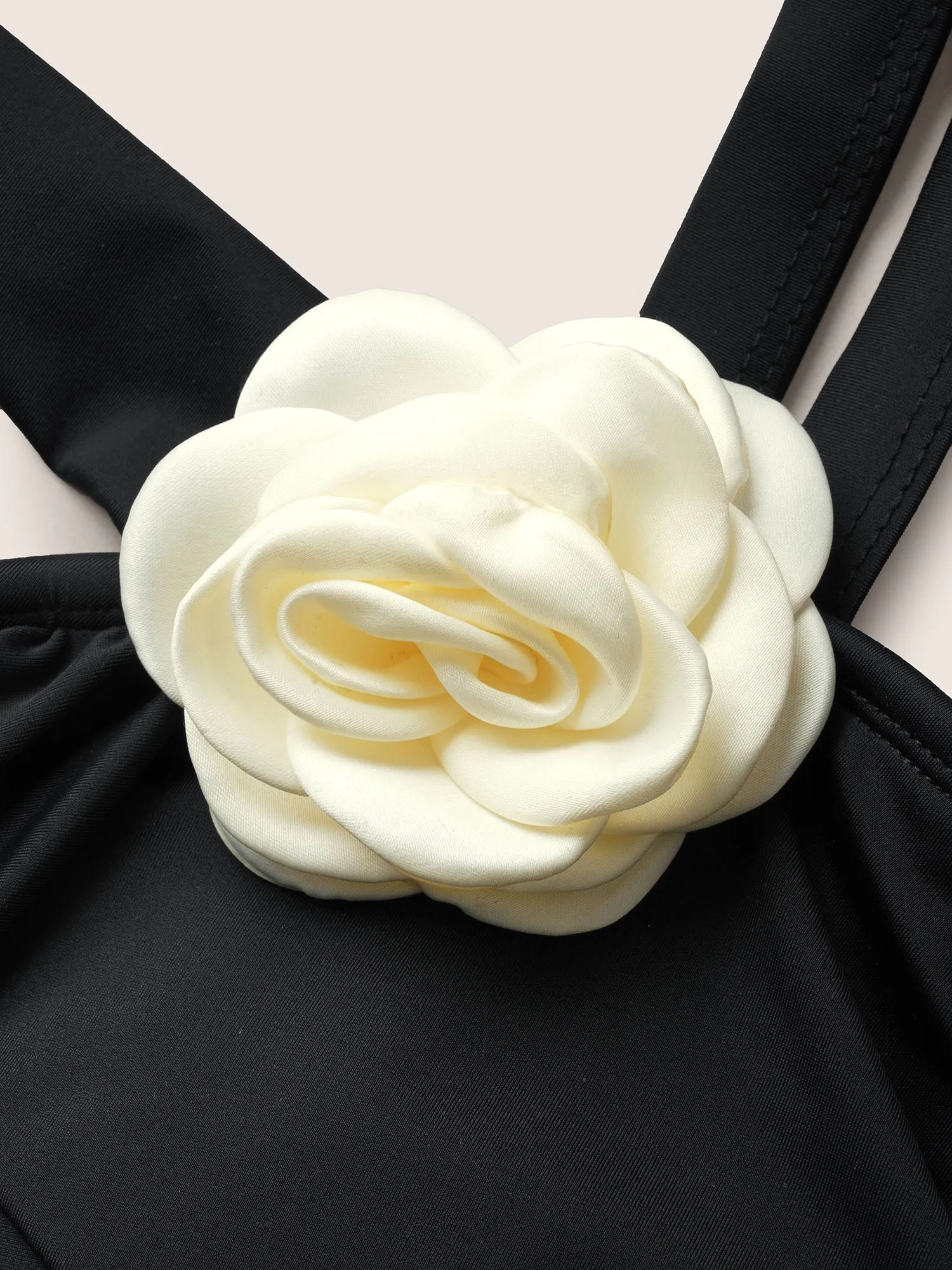 Stereo Flower Asymmetrical Ruched One Piece Swimsuit sold by Bloomchic product image thumbnail 5