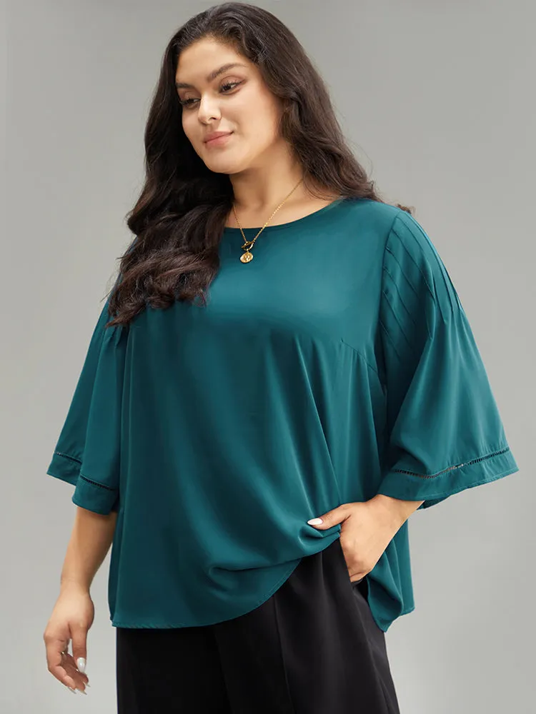 Anti-Wrinkle Pleated Detail Flounce Sleeve Blouse sold by Bloomchic product image thumbnail 3