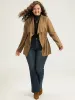 Asymmetrical Neck Drawstring Tab Sleeve Coat sold by Bloomchic