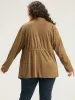 Asymmetrical Neck Drawstring Tab Sleeve Coat sold by Bloomchic
