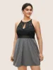 Lace Patchwork Contrast Cut Out Sleep Dress sold by Bloomchic