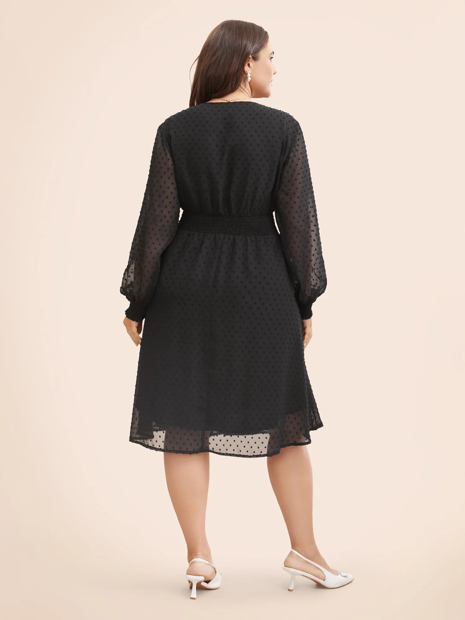 Polka Dot Pocket Mesh Shirred Dress sold by Bloomchic product image thumbnail 4
