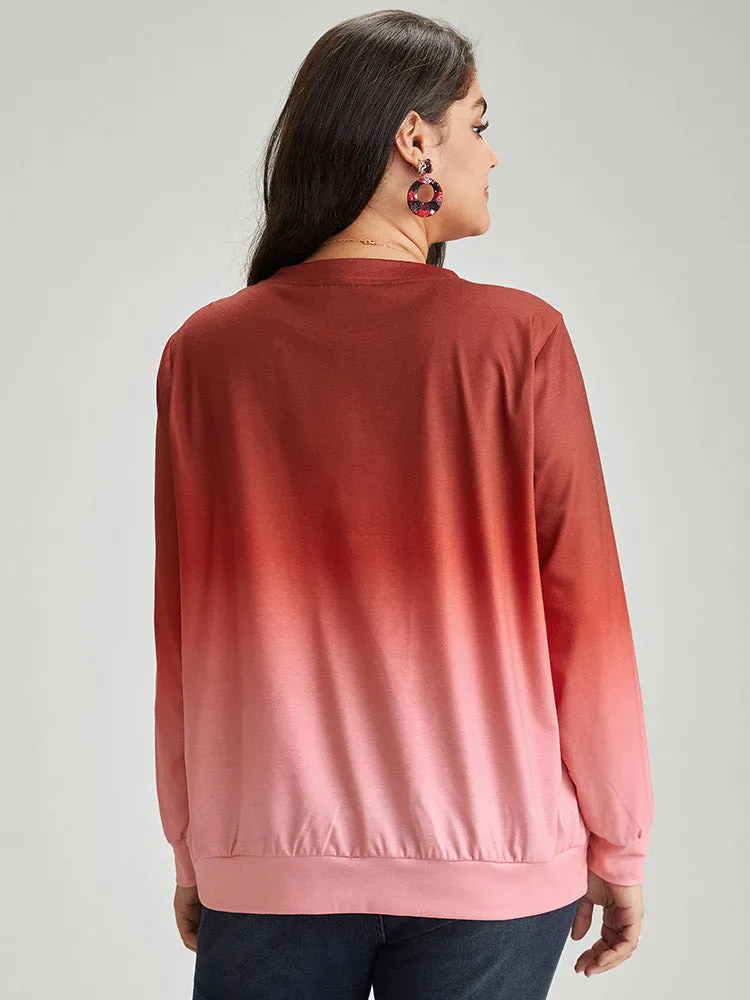 Christmas Ombre Leopard Round Neck Sweatshirt sold by Bloomchic product image thumbnail 2