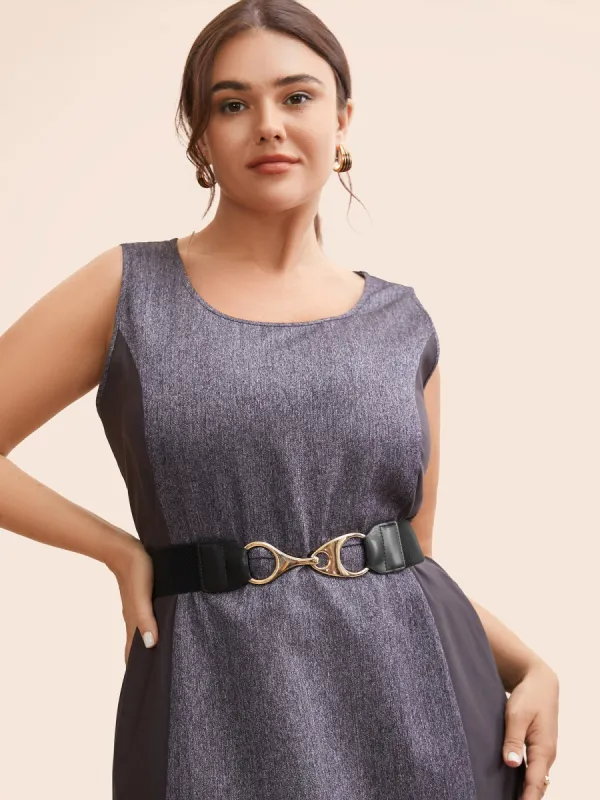 Molded Buckle Leather Thick Waist Belt sold by Bloomchic