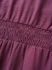 Plain V Neck Shirred Puff Sleeve Dress sold by Bloomchic