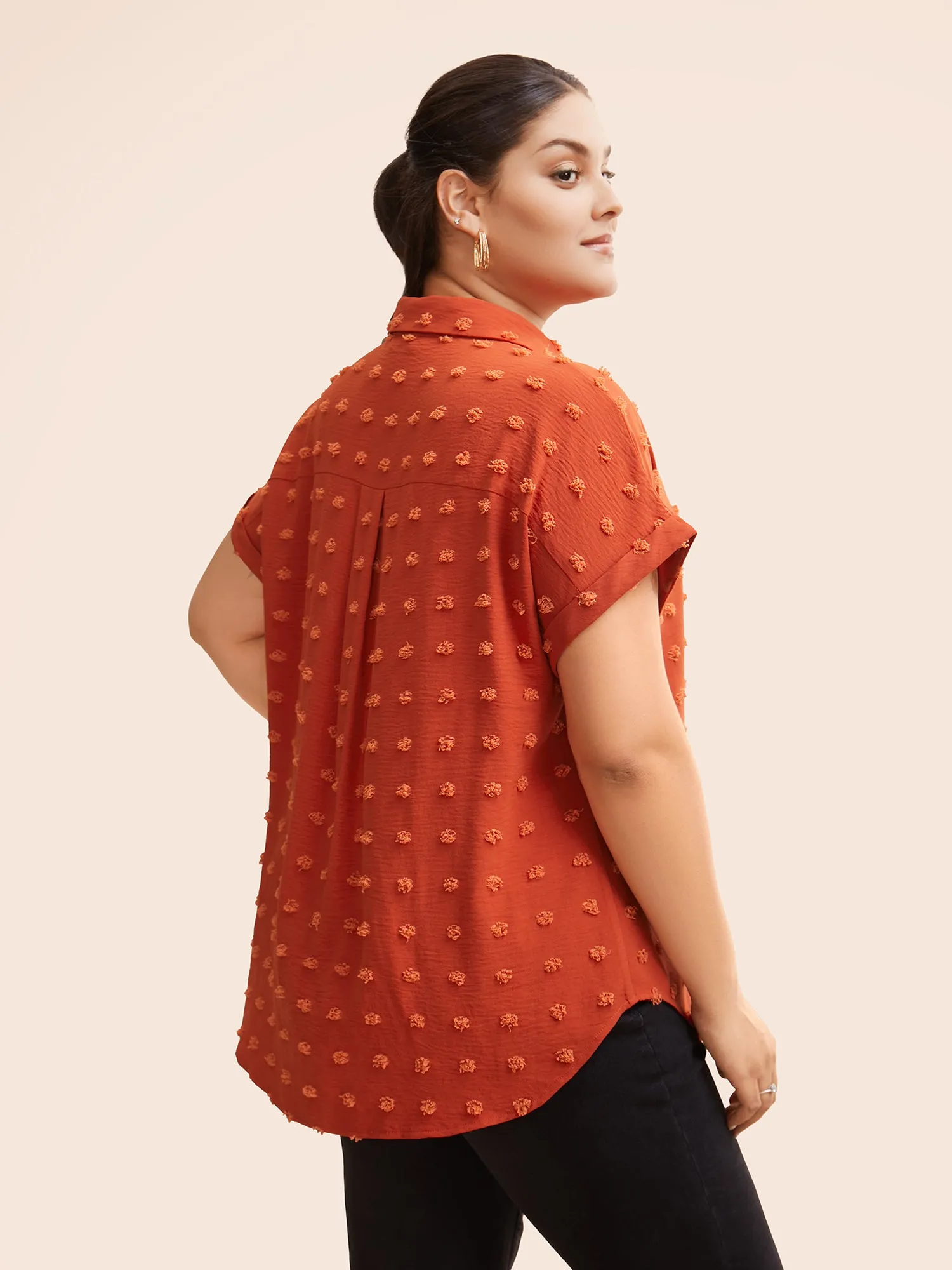 Jacquard Patch Pocket Dolman Sleeve Blouse sold by Bloomchic product image thumbnail 4