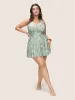 Ditsy Floral Halter Ruched Adjustable Straps Swim Dress sold by Bloomchic