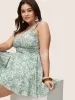 Ditsy Floral Halter Ruched Adjustable Straps Swim Dress sold by Bloomchic