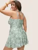 Ditsy Floral Halter Ruched Adjustable Straps Swim Dress sold by Bloomchic