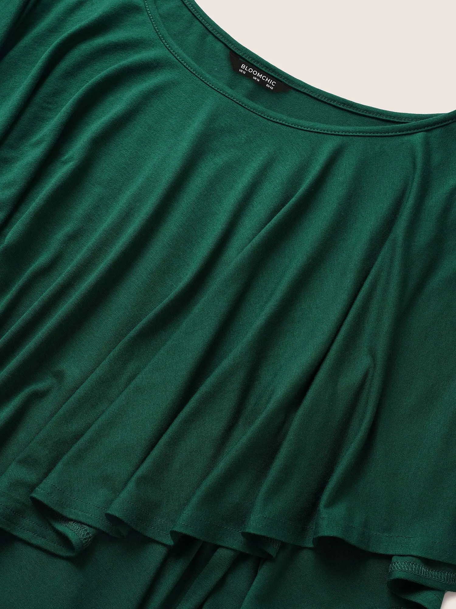 Solid Gathered Flutters Batwing Sleeve T-shirt sold by Bloomchic product image thumbnail 5