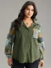 Textured Contrast Patchwork Button Through Jacket sold by Bloomchic