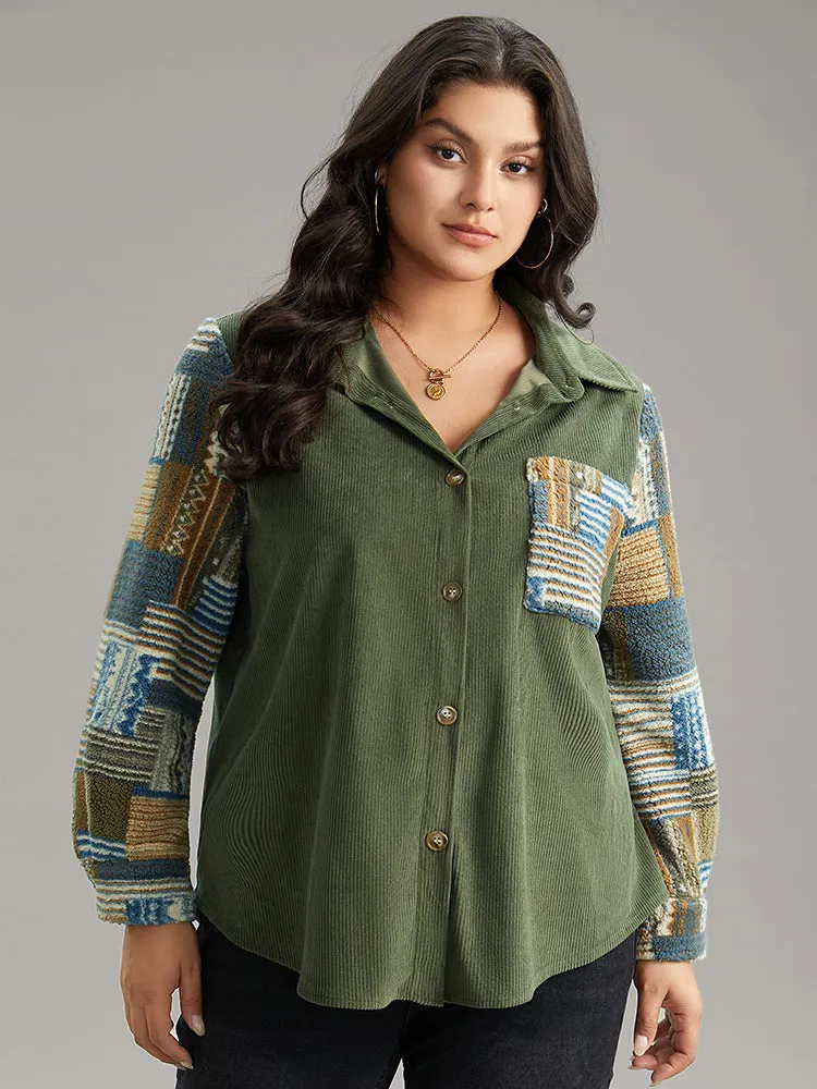 Textured Contrast Patchwork Button Through Jacket sold by Bloomchic product image thumbnail 5