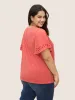 Solid Broderie Anglaise Flutter Sleeve T-shirt sold by Bloomchic