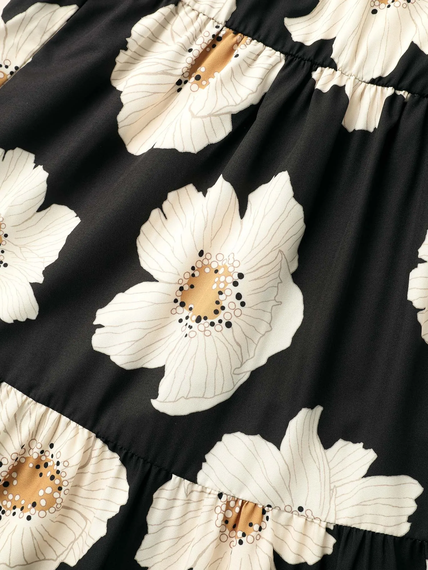 Floral Print Notched Ruffle Sleeve Dress sold by Bloomchic product image thumbnail 5