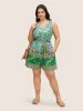 Bandana Print Wrap Belted Ties Romper sold by Bloomchic