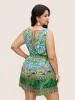 Bandana Print Wrap Belted Ties Romper sold by Bloomchic