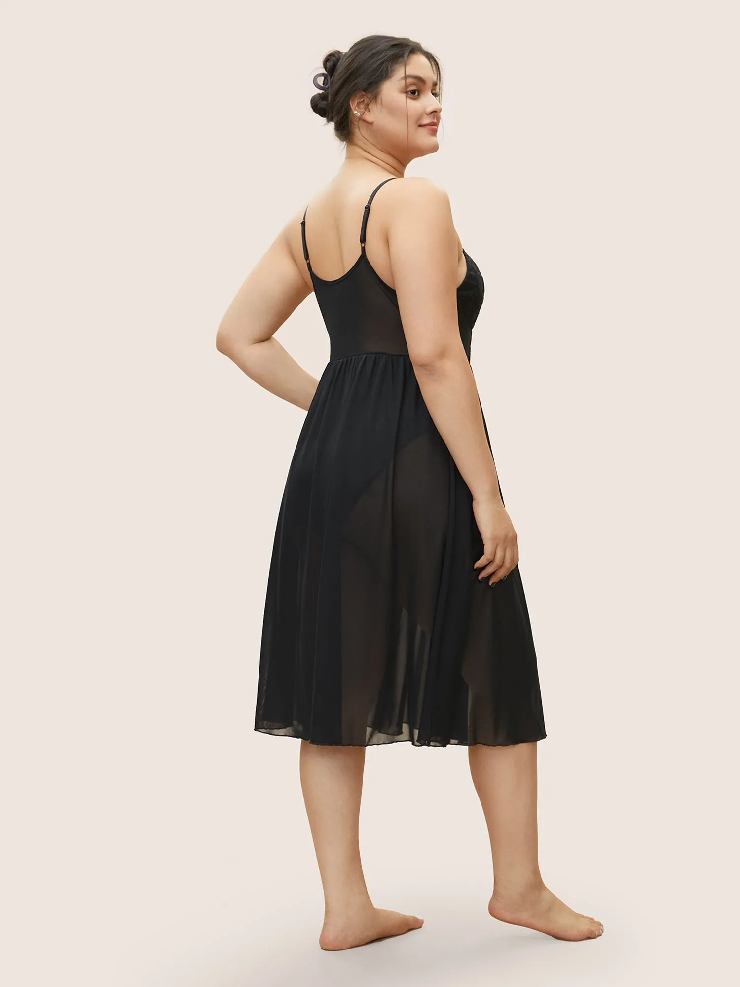 Heart Rhinestone Crisscross Split Hem Sleep Jumpsuit sold by Bloomchic product image thumbnail 2