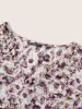 Pixel Flower Ruched Ruffle Trim Blouse sold by Bloomchic