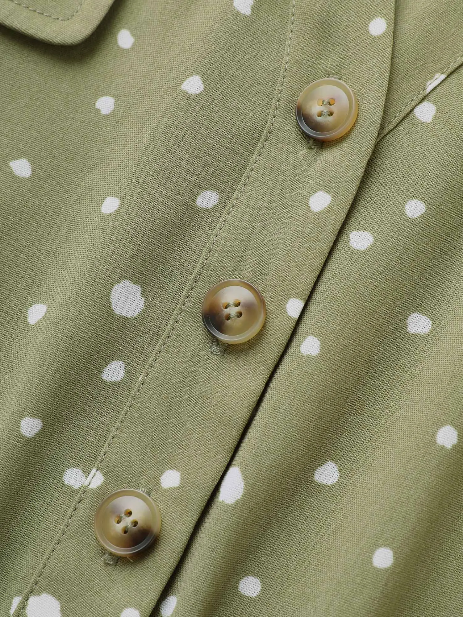 Notched Collar Polka Dot Button Up Dress sold by Bloomchic product image thumbnail 5