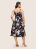 Floral Wrap Elastic Waist Belted Sleeveless Dress sold by Bloomchic