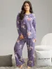 Floral Print Pocket Elastic Waist Sleep Bottom sold by Bloomchic