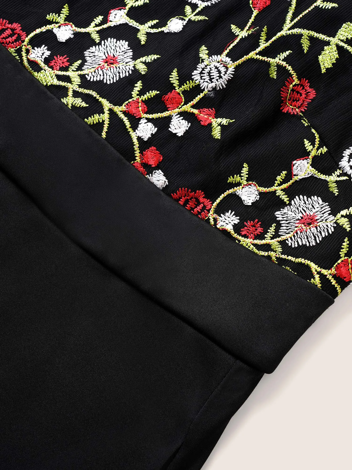 Floral Embroidered Pocket Mesh Patchwork Dress sold by Bloomchic product image thumbnail 5